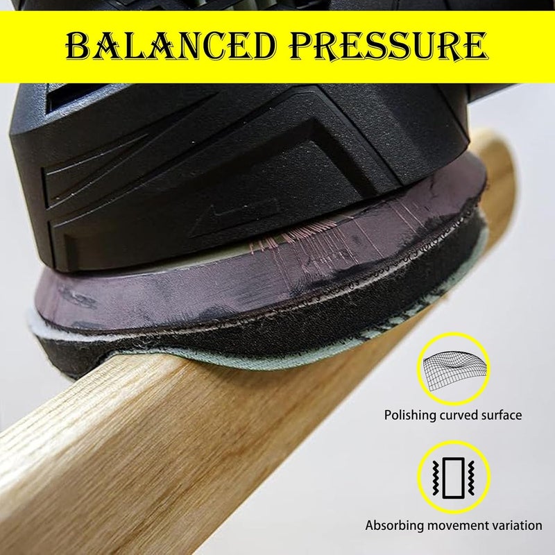 Crossarctic 5 Inch 8 Holes Soft Density Interface Pads Hook and Loop Sponge Cushion Buffer Round Backing Pad Foam Sanding Pads for Orbital Sander(4 Pack) - Image 3